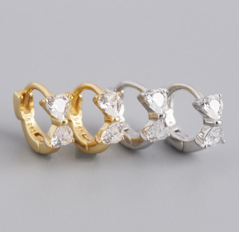 Mini Gold Bow Huggies - Cameo