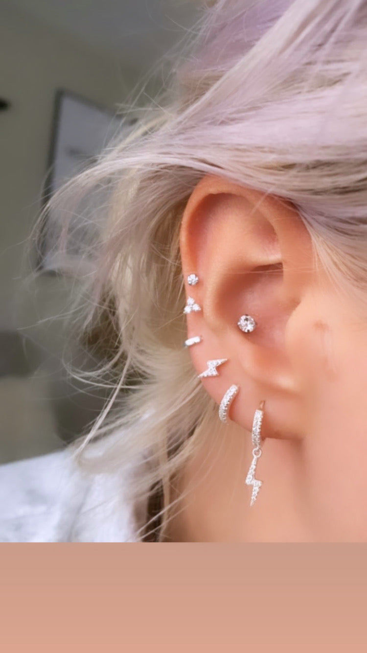 lighning bolt hoop earrings