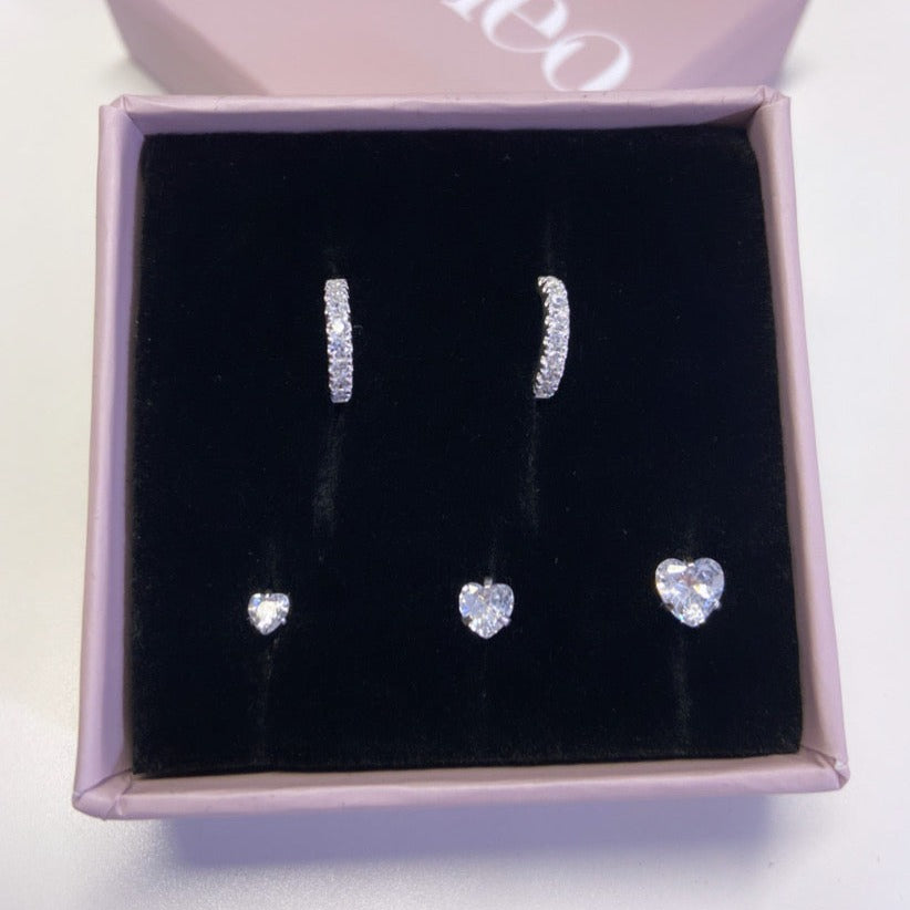 heart cartilage stud set