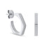 selena silver hexagon hoop earrings