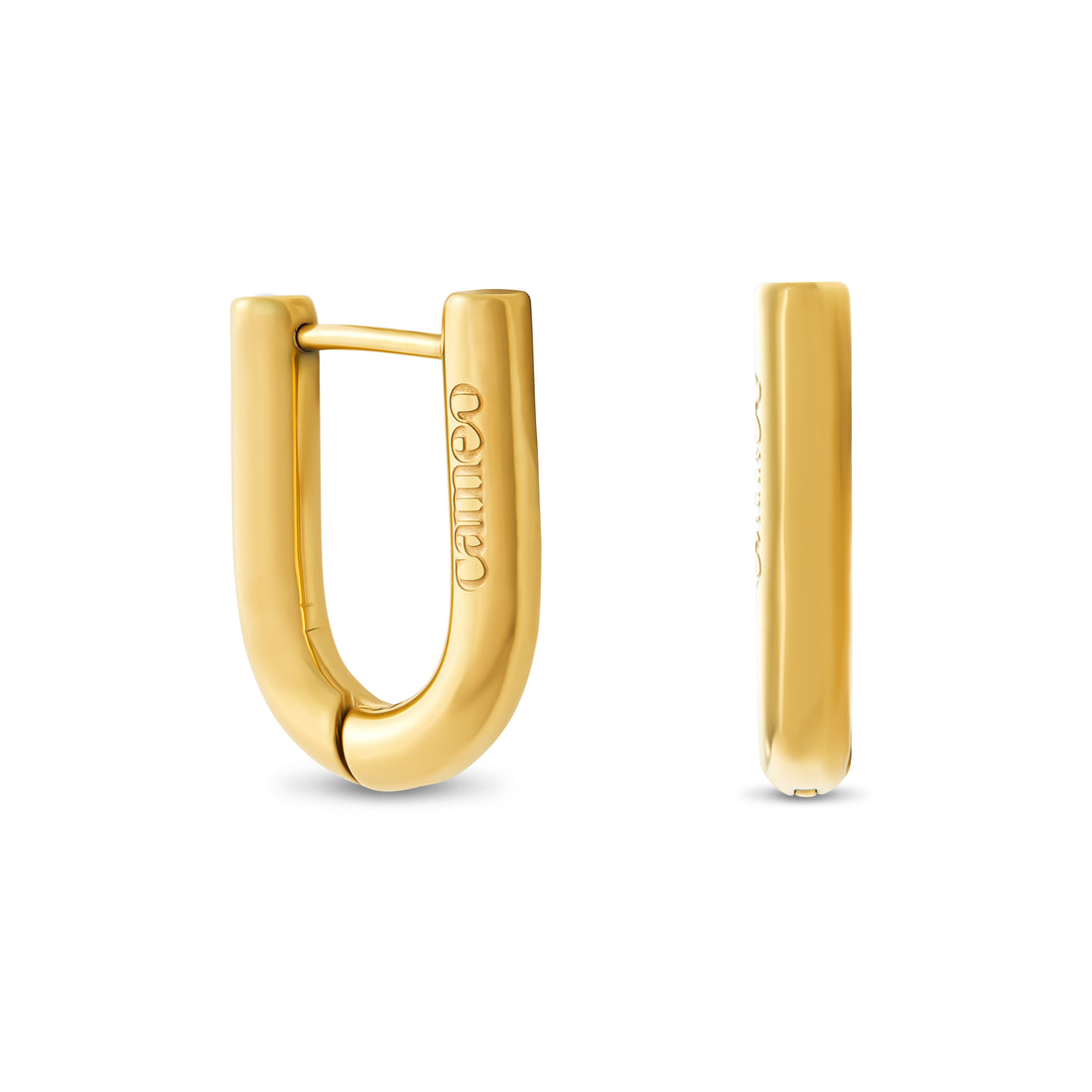 demi gold oval huggies