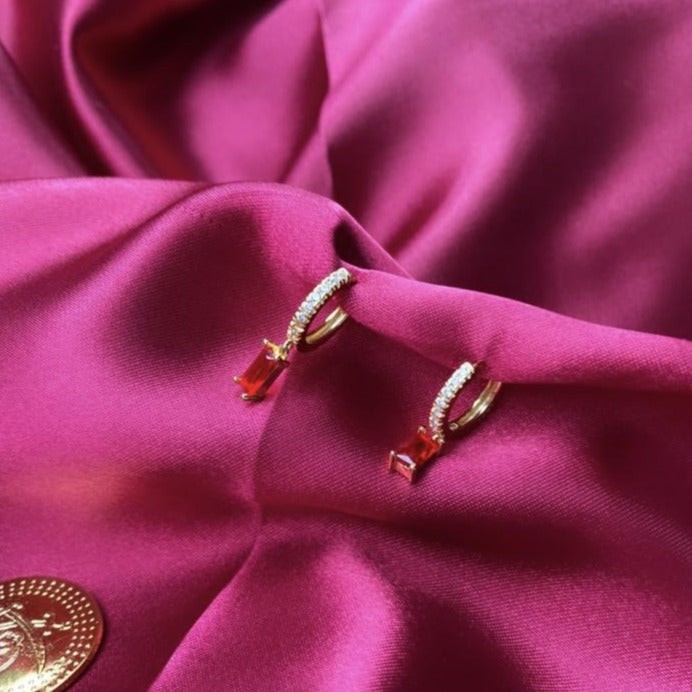 Ruby Gold Hoop Earrings - Shop Cameo Ltd