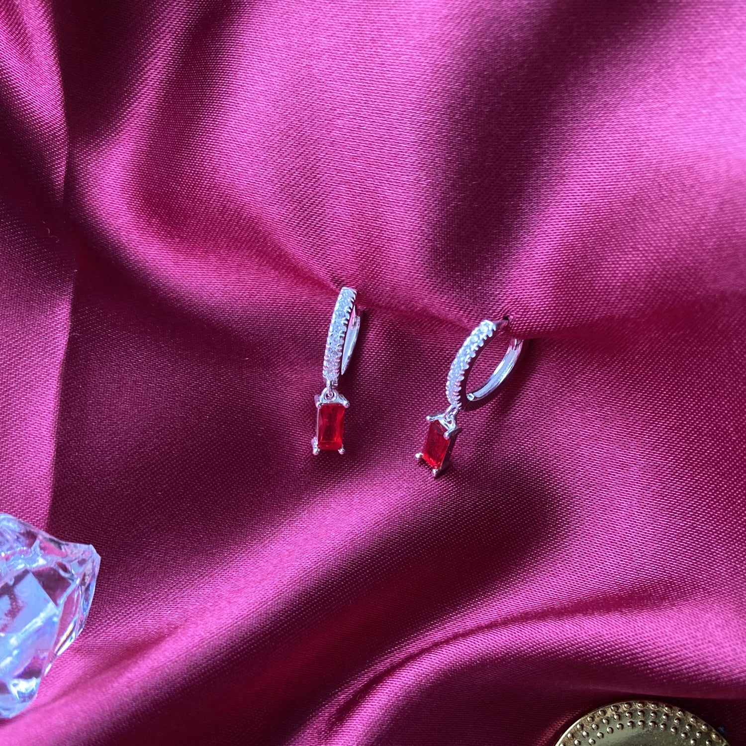 Ruby Silver Hoop Earrings - Shop Cameo Ltd