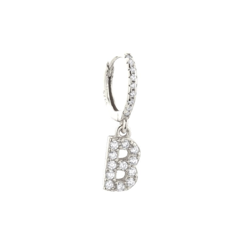 Silver Letter Hoop Earring - Shop Cameo Ltd