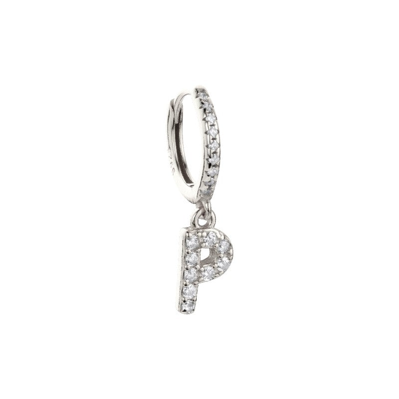 Silver Letter Hoop Earring - Shop Cameo Ltd