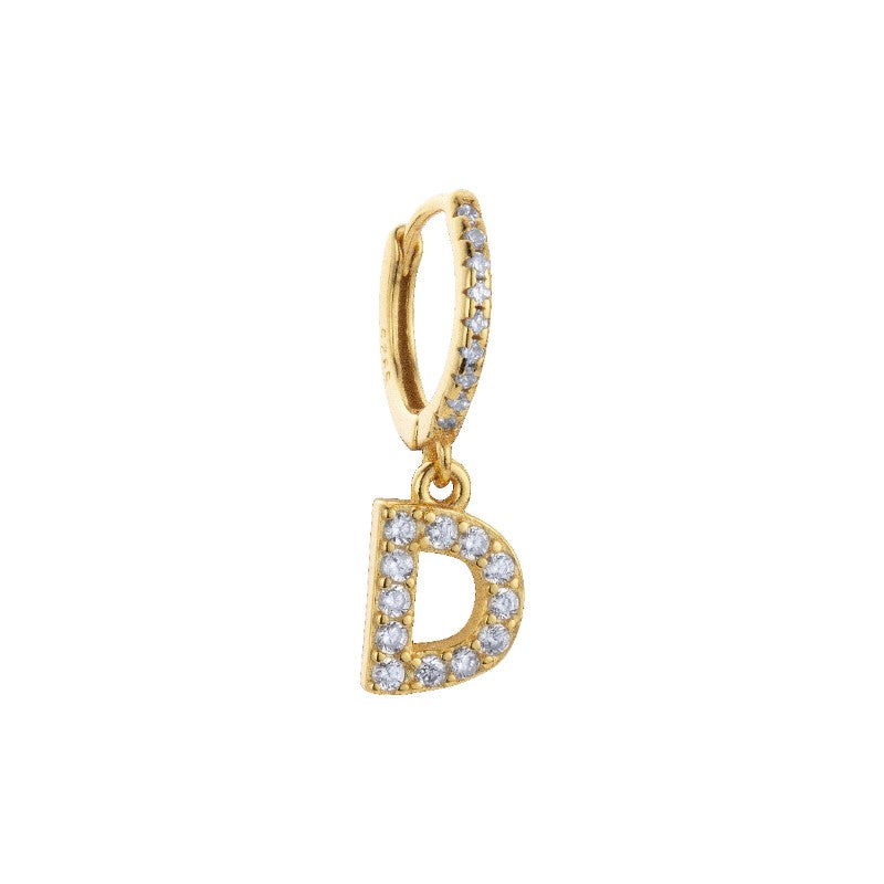 Gold Letter Hoop Earring - Shop Cameo Ltd