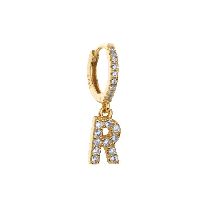Gold Letter Hoop Earring - Shop Cameo Ltd