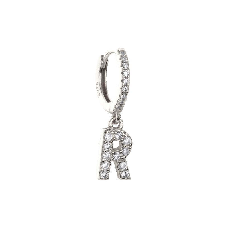 Silver Letter Hoop Earring - Shop Cameo Ltd