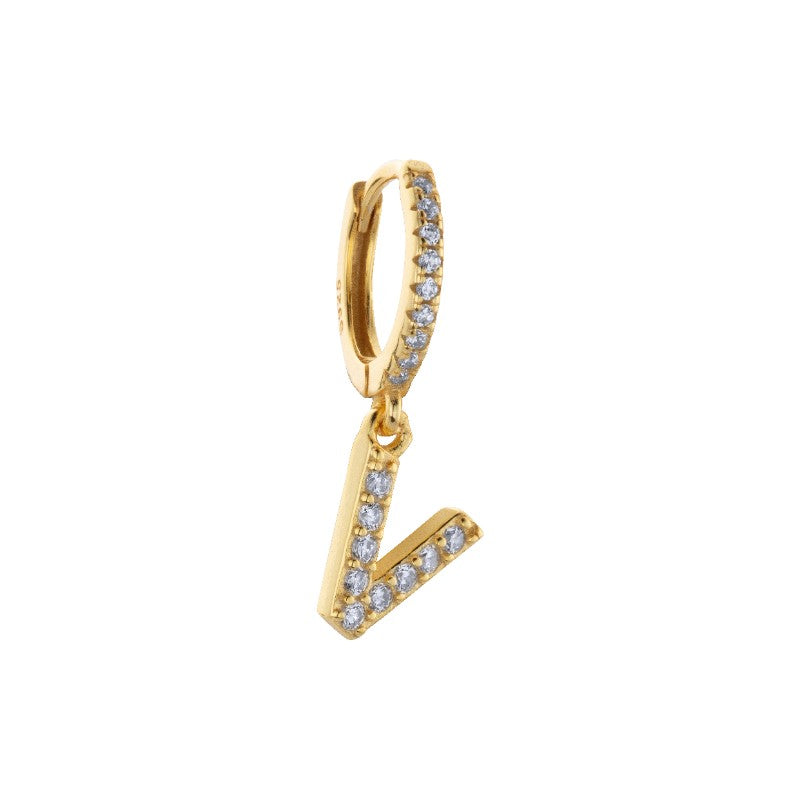 Gold Letter Hoop Earring - Shop Cameo Ltd