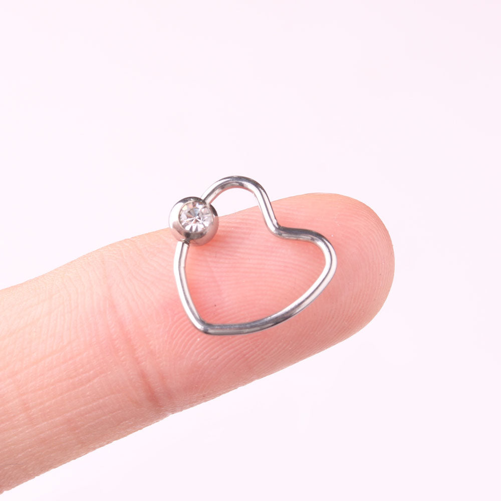 Silver Gem Heart Hoop - Shop Cameo Ltd