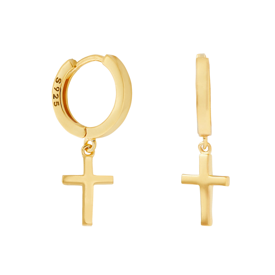 Leni Gold Cross Hoop Earrings - Shop Cameo Ltd