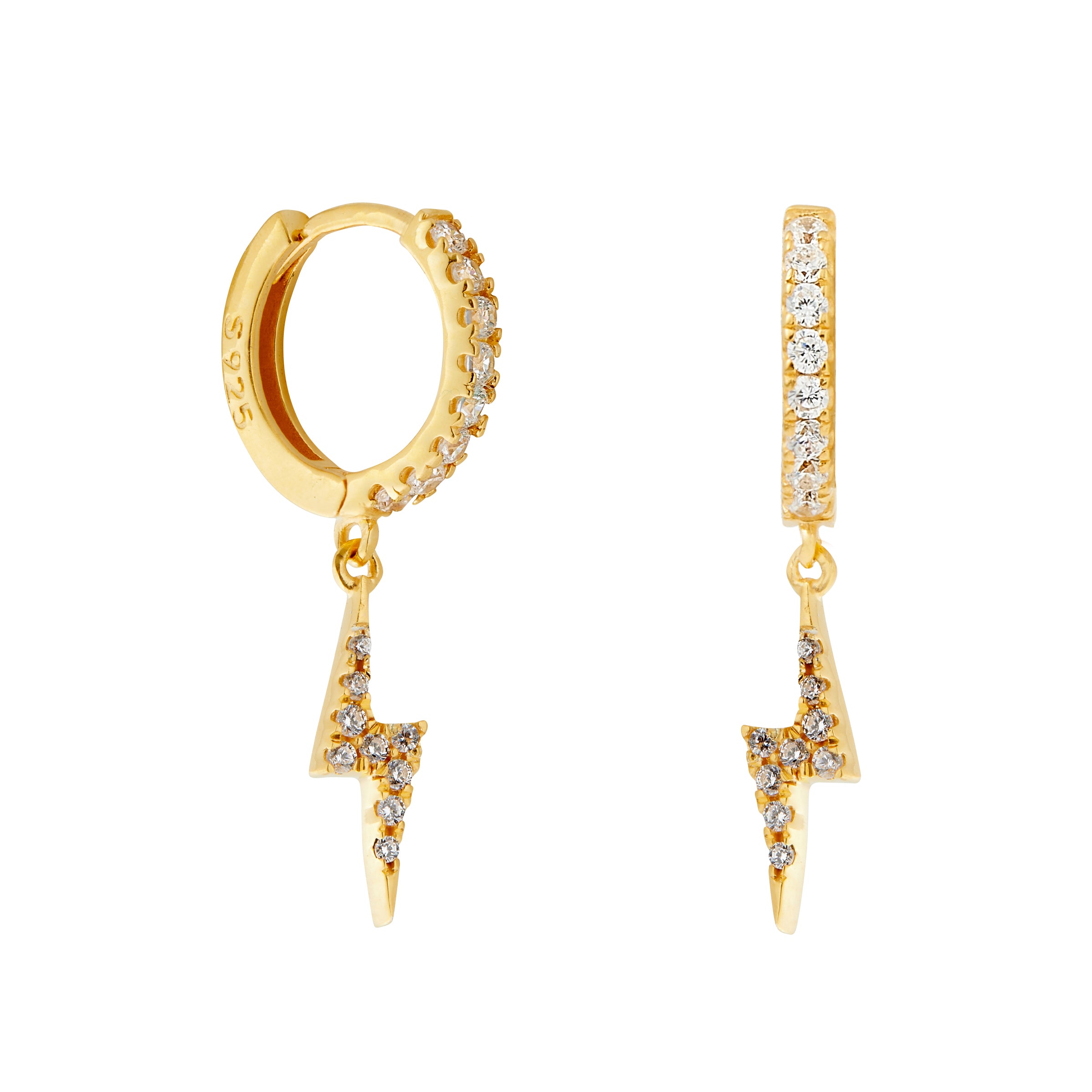 Betsey Lightning Bolt Hoops Gold - Shop Cameo Ltd