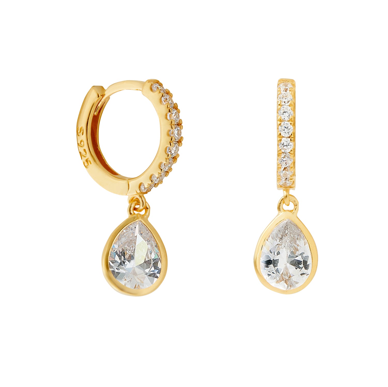 Frankie Gold Teardrop Hoop Earrings - Shop Cameo Ltd