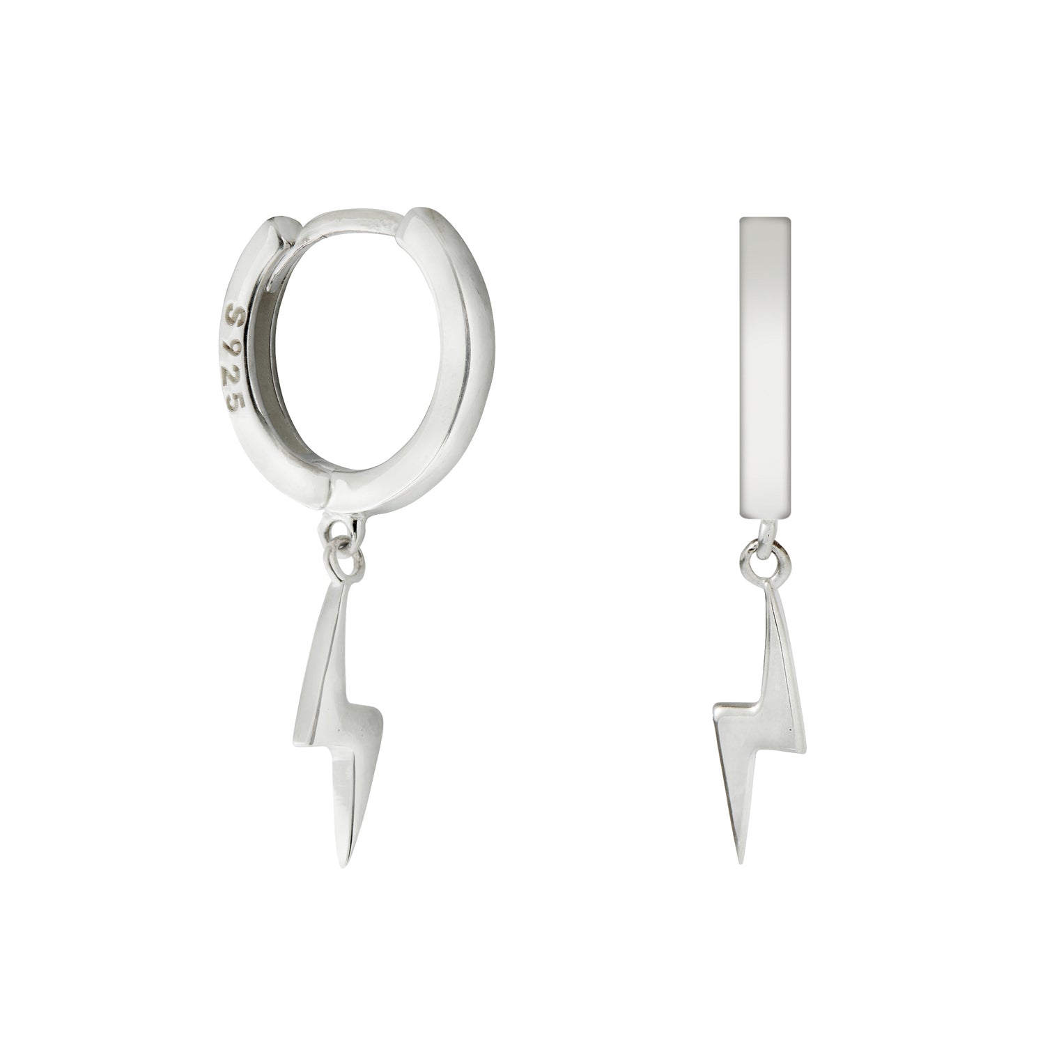 Alex Silver Lightning Bolt Hoops - Shop Cameo Ltd