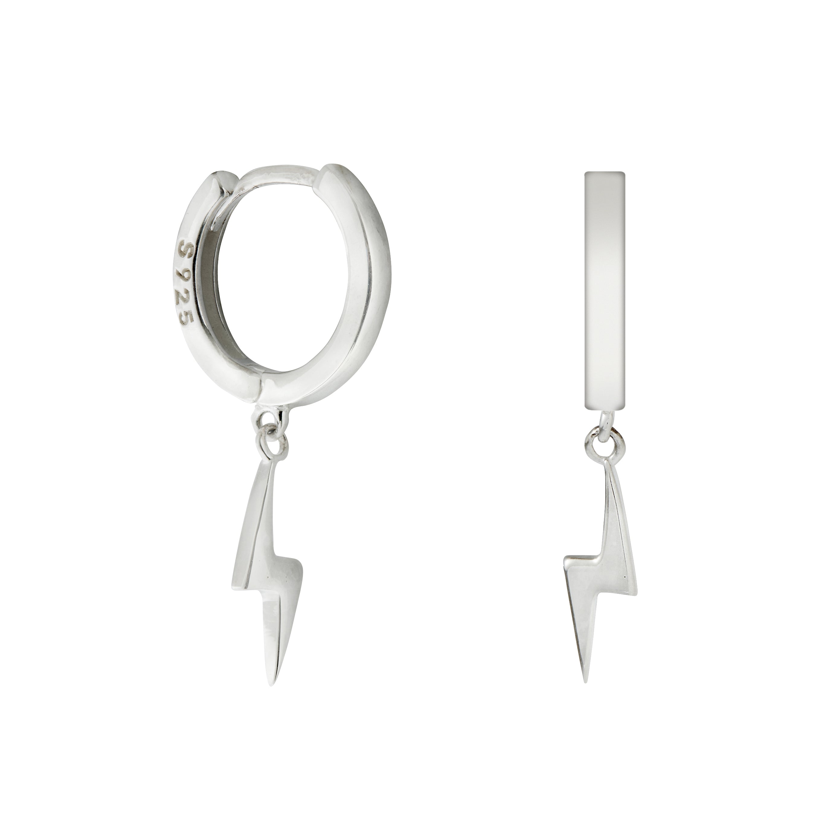 Alex Silver Lightning Bolt Hoops - Shop Cameo Ltd