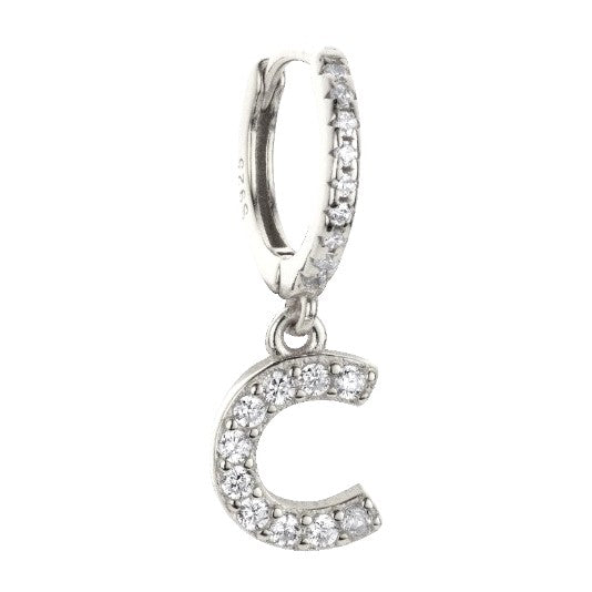 Silver Letter Hoop Earring - Shop Cameo Ltd