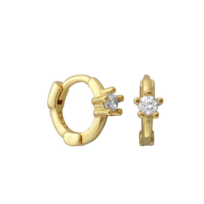 Minnie Solitaire Gold Huggies - Shop Cameo Ltd