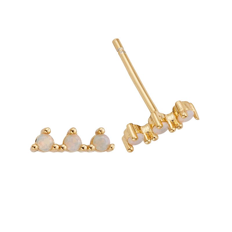 Kate Gold Opal Stud Earrings - Shop Cameo Ltd