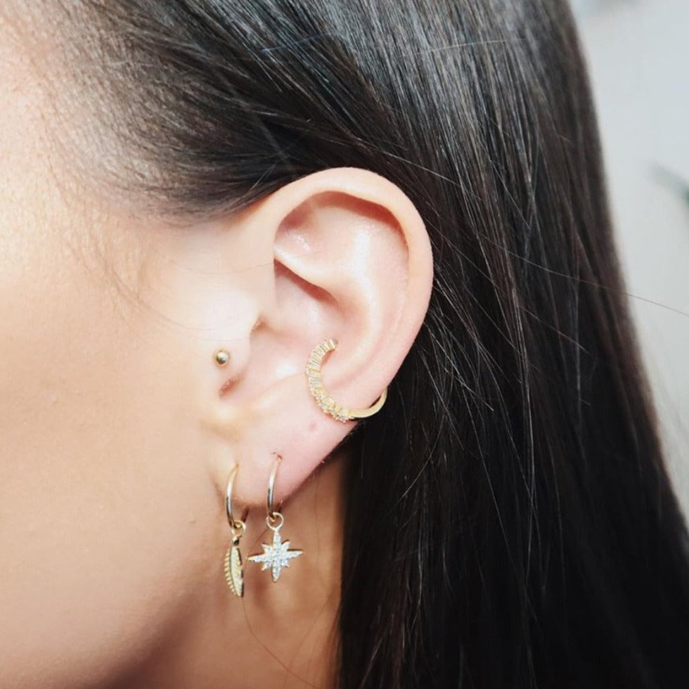 Grace Gold Feather Hoops - Shop Cameo Ltd