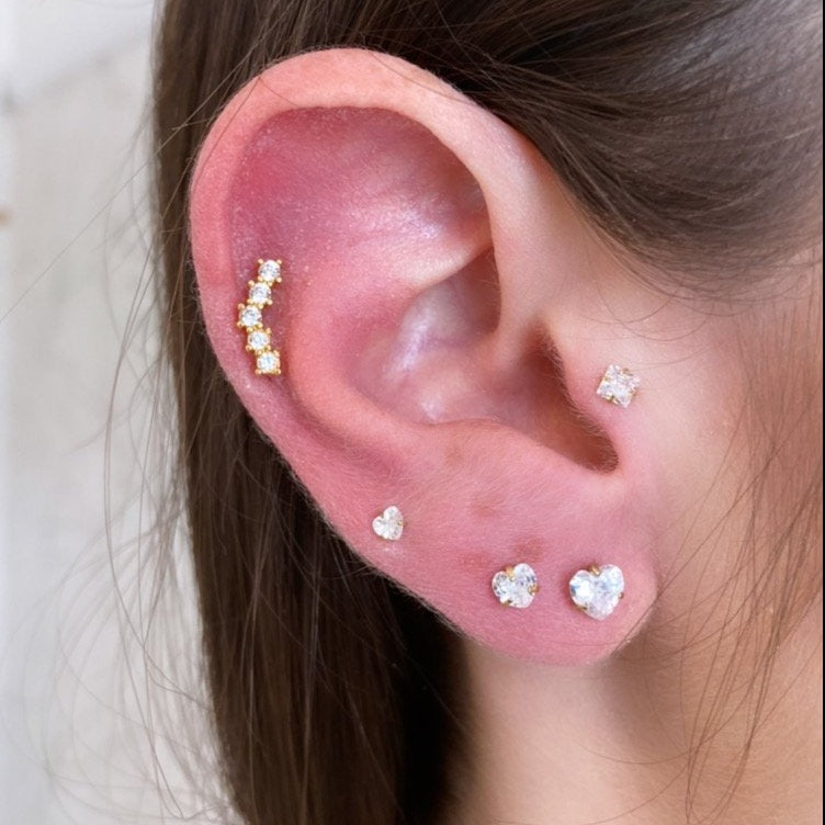 Gold Heart Barbell Set - Shop Cameo Ltd