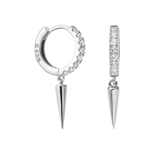 Vivienne Spike Hoop Earrings Silver – Cameo