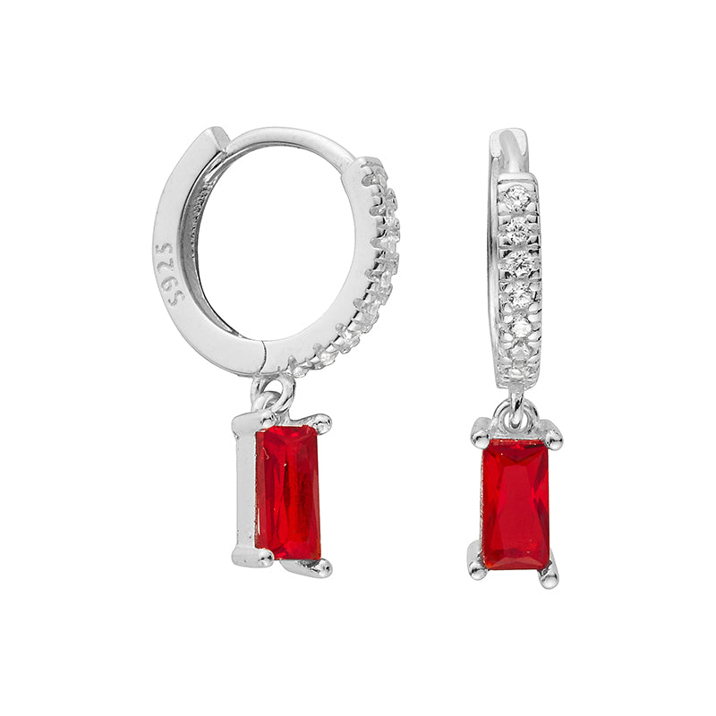 Ruby Silver Hoop Earrings - Shop Cameo Ltd