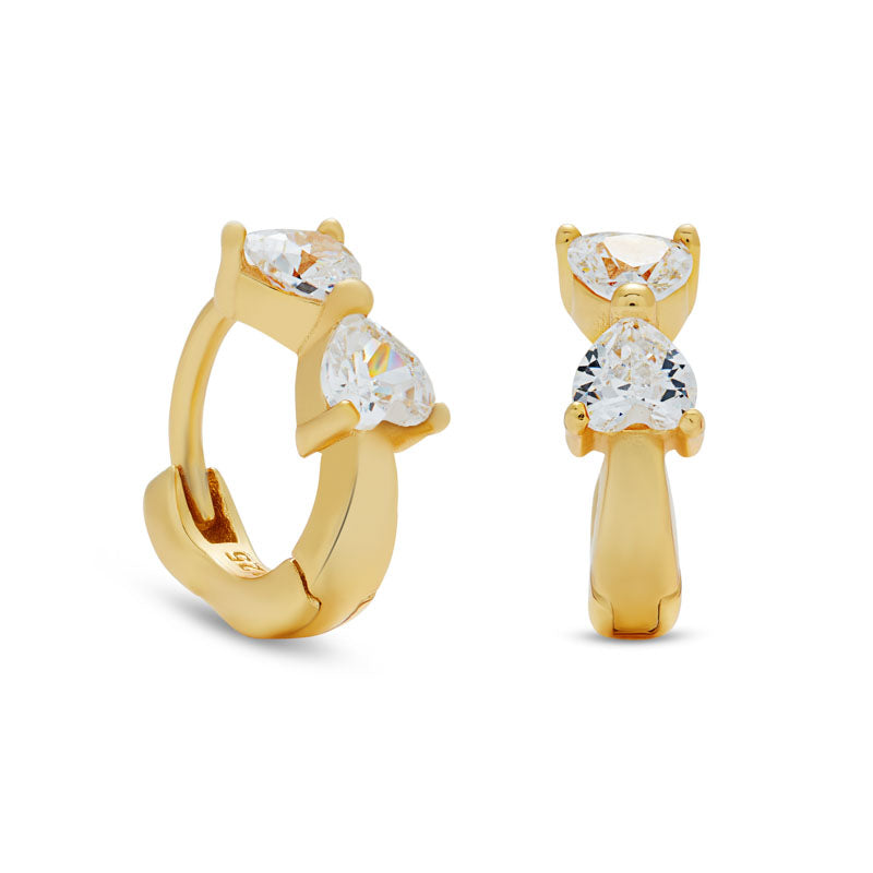 Mini Gold Bow Huggies - Cameo