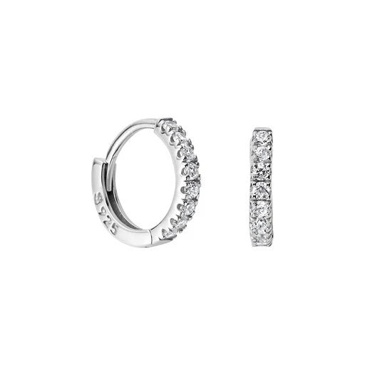 Donatella Silver Huggie hoop earrings