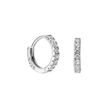 Donatella Silver Huggie hoop earrings