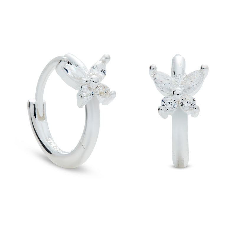 Silver Butterfly Huggies - Cameo