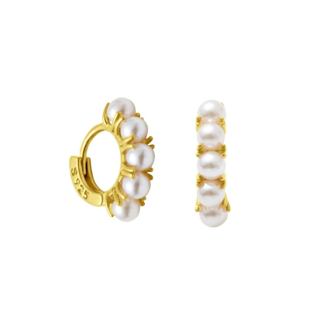 madison pearl gold huggies