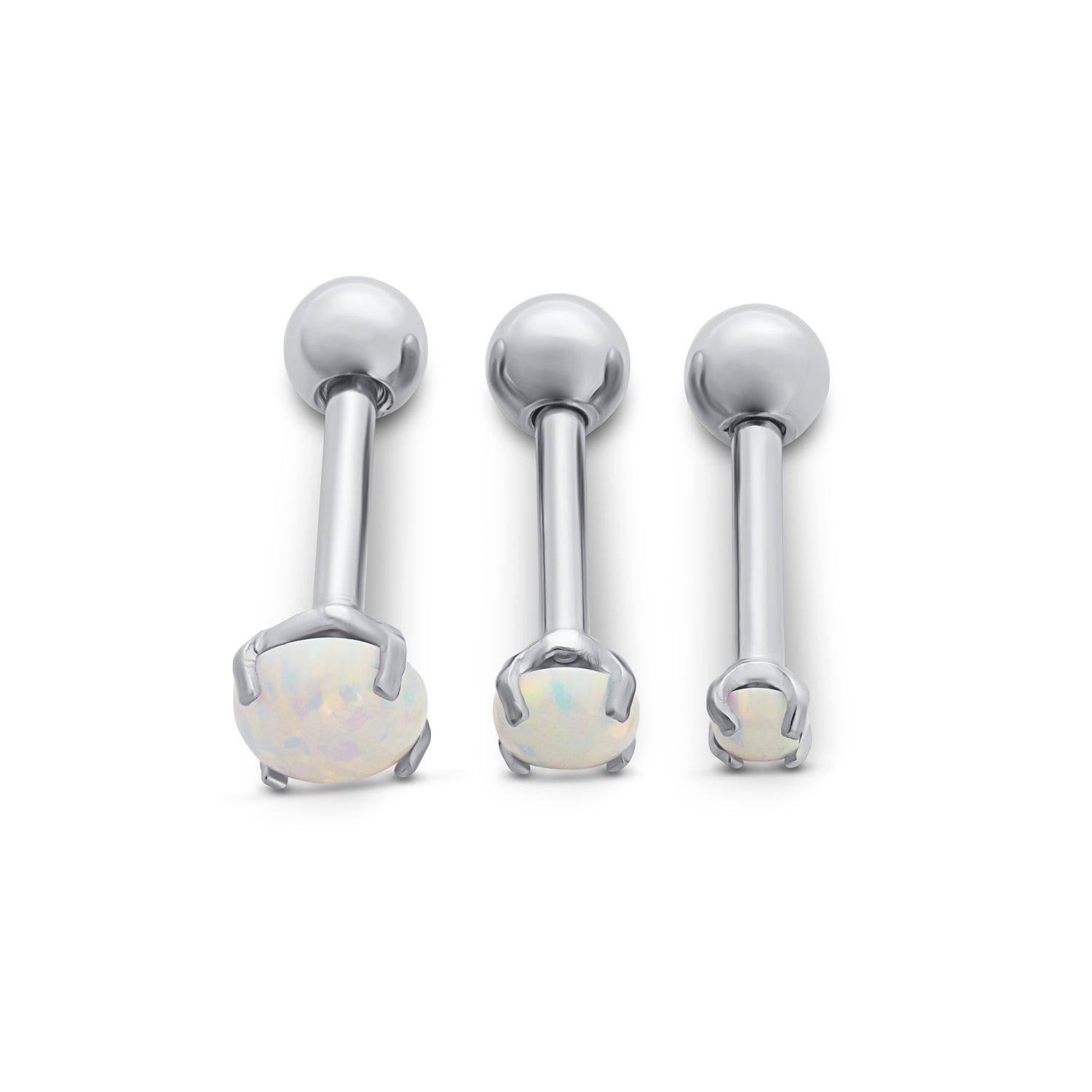 Opal Cartilage Stud Set Silver - Cameo