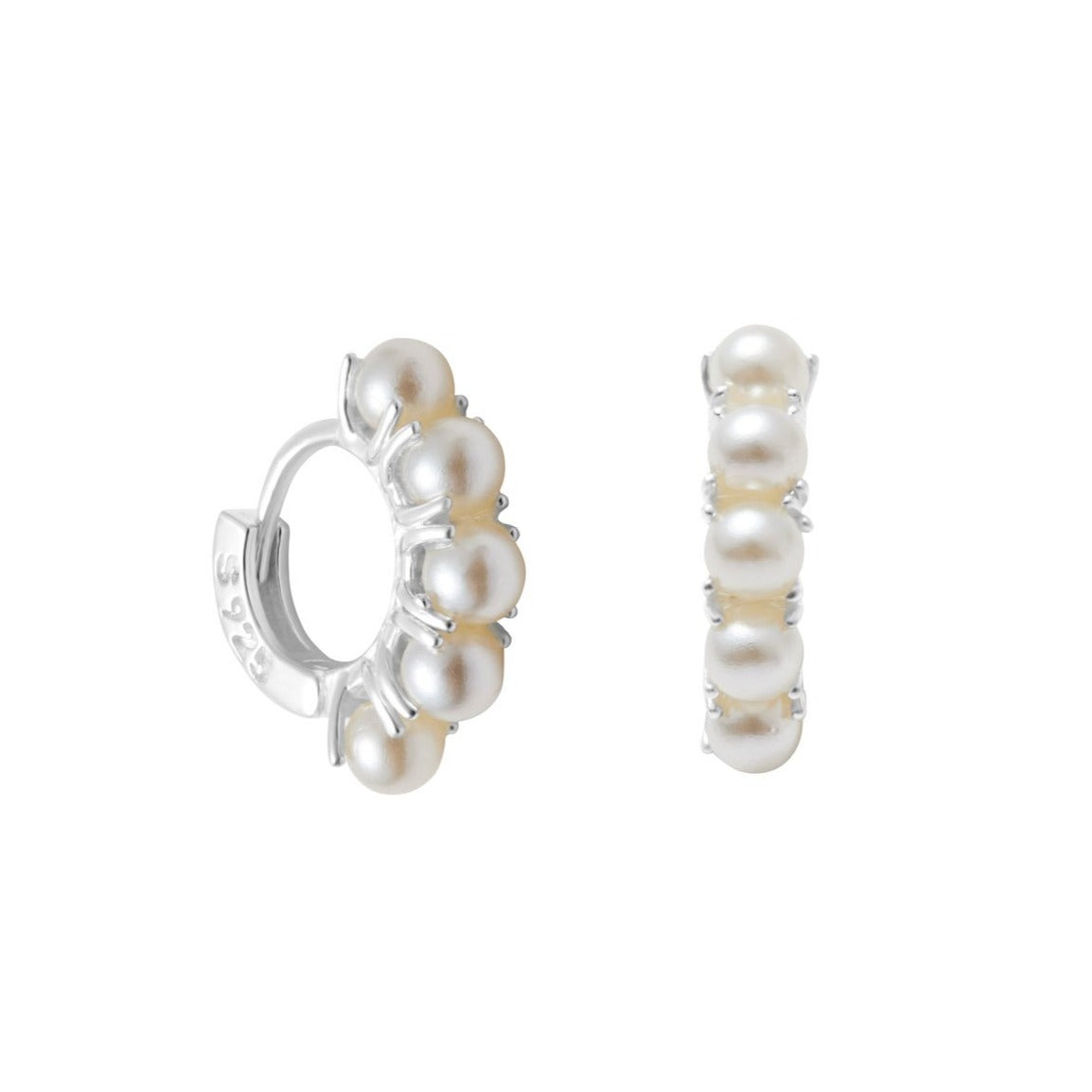 madison pearl silver earrings