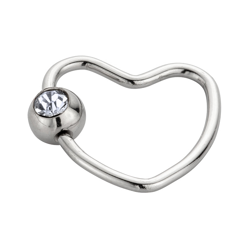 Silver Gem Heart Hoop - Shop Cameo Ltd