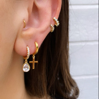 frankie gold teardrop hoop earrings