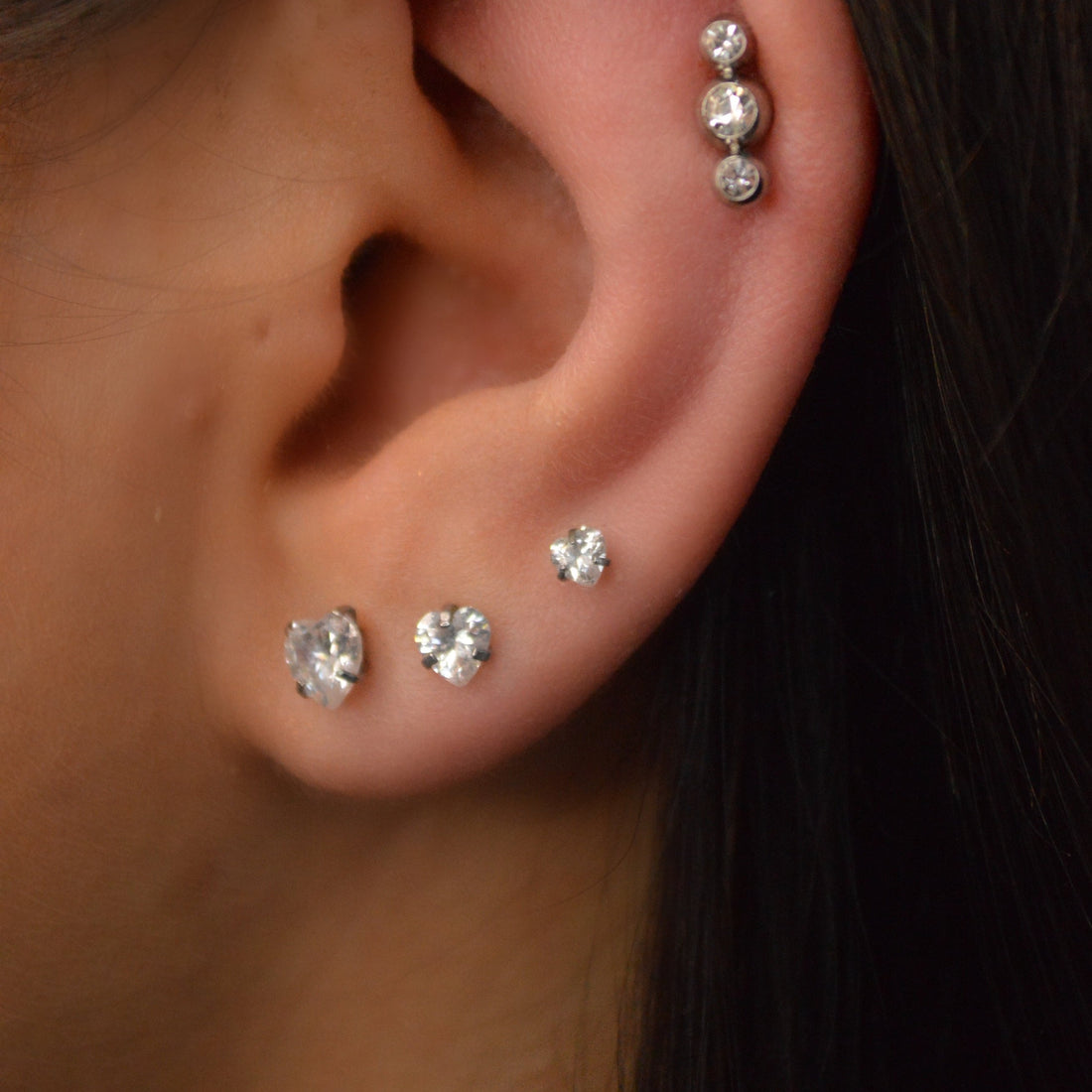 Silver Heart Stud Set - Shop Cameo Ltd