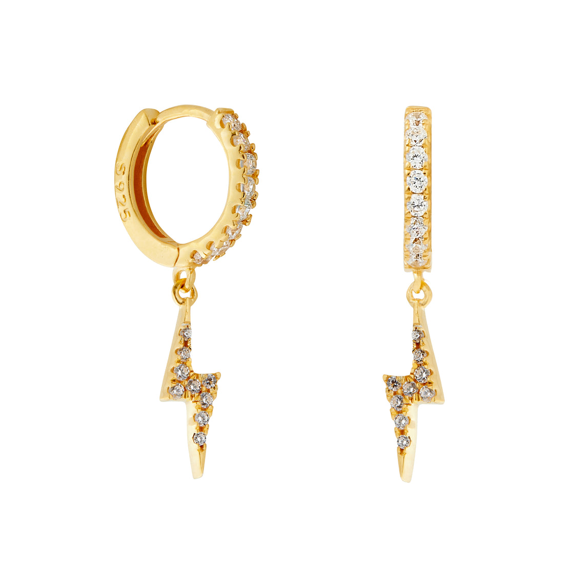 Betsey Lightning Bolt Hoops Gold - Shop Cameo Ltd