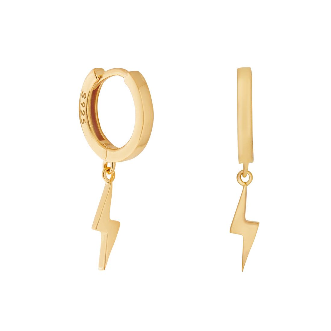 Alex Gold Lightning Bolt Hoops - Shop Cameo Ltd
