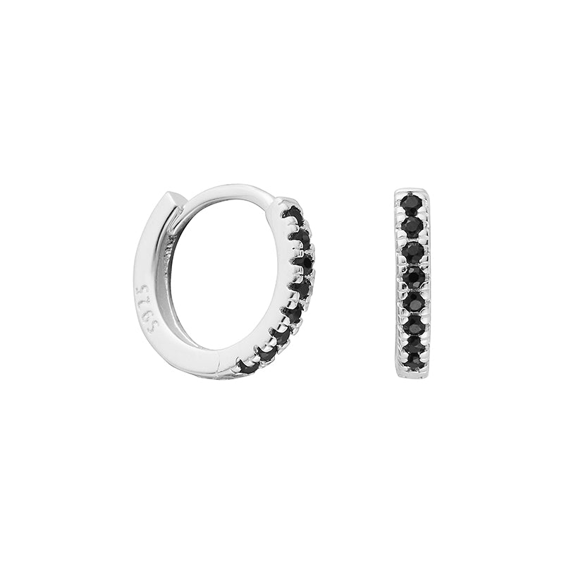 Brittany Black & Silver Huggies - Shop Cameo Ltd