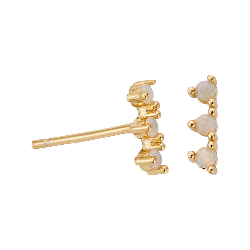 Kate Gold Opal Stud Earrings - Shop Cameo Ltd