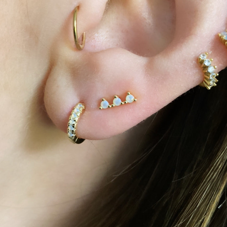 Kate Gold Opal Stud Earrings - Shop Cameo Ltd