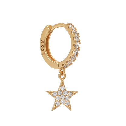 Gold Moon Star Hoops – Cameo - Main Image
