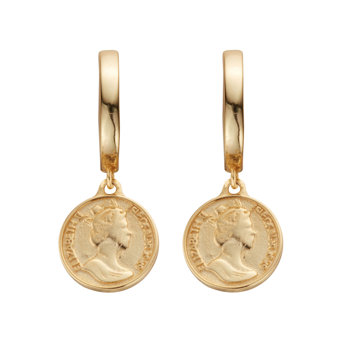 Gold Coin Hoop Earrings - Shop Cameo Ltd