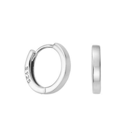 plain silver huggie hoop earrings