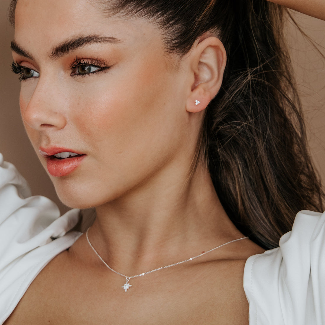 Tara Tiny Gem Studs Silver - Shop Cameo Ltd
