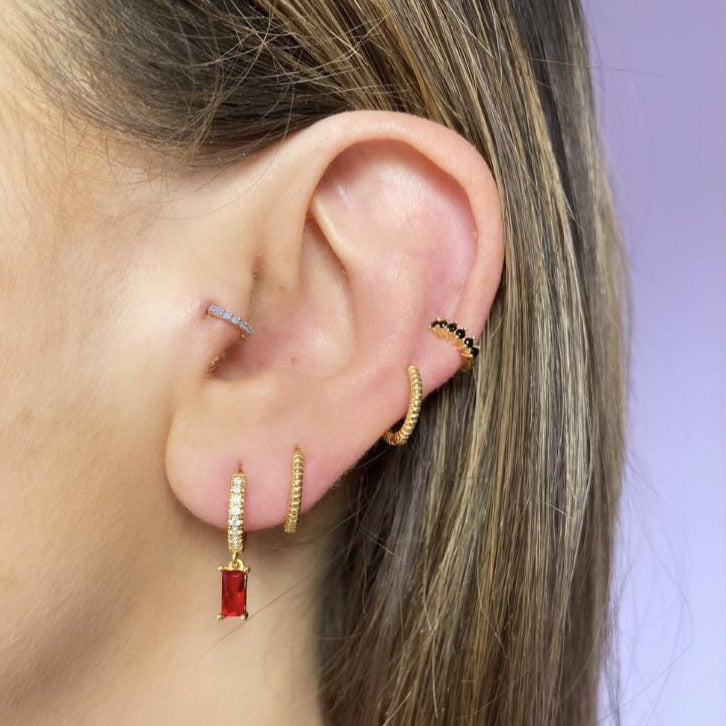 Ruby Gold Hoop Earrings - Shop Cameo Ltd