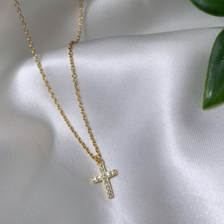 sadie gold cross necklace