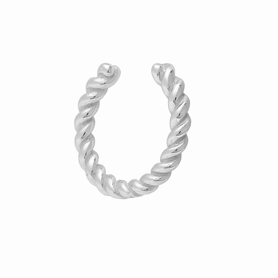 emma silver rope ear cuff