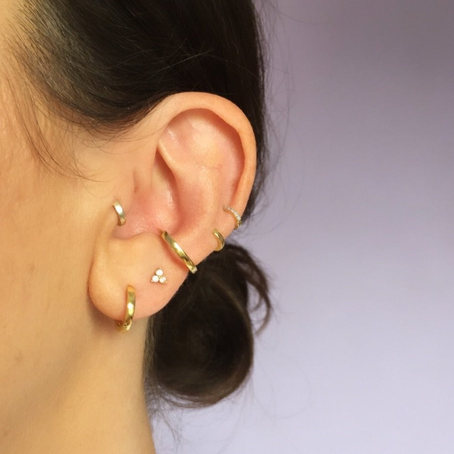 Double Hoop Conch Earring Silver