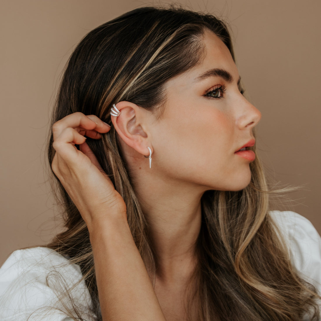 Vivienne Spike Hoop Earrings Silver - Shop Cameo Ltd